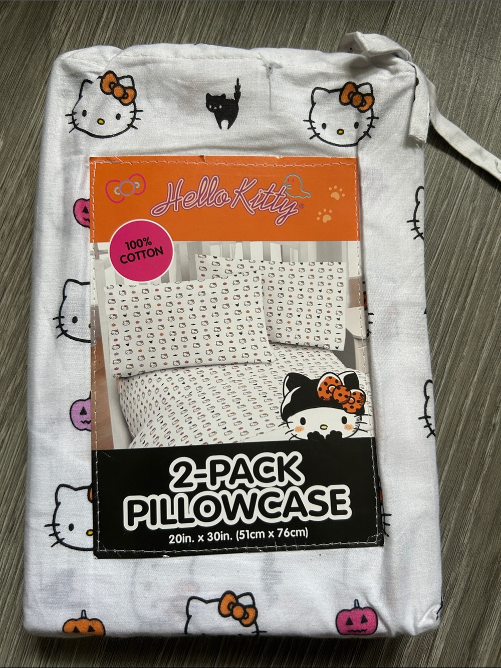 NWT Hello Kitty 2 Pack Standard Pillowcases Halloween
